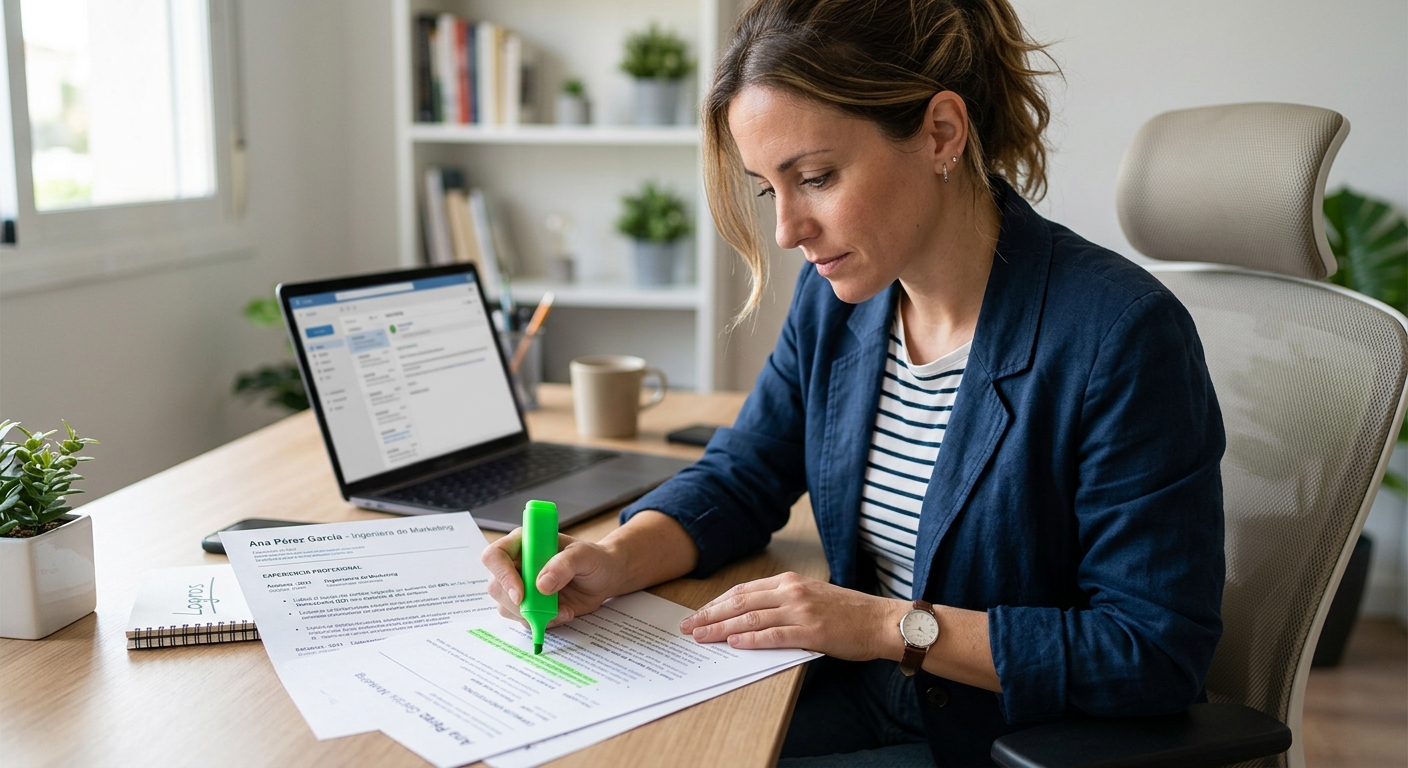 Person rewriting their résumé to show quantifiable achievements instead of tasks